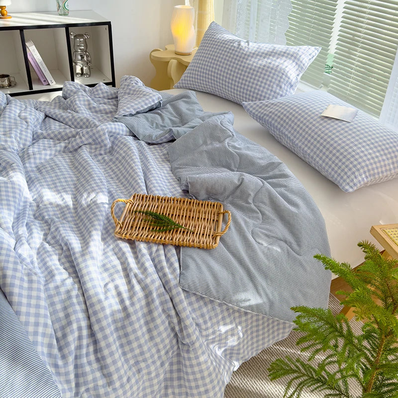 Nordic Style All-Season Cotton Comforter – Lightweight Soybean Fiber Duvet | Single, Double, Queen & King