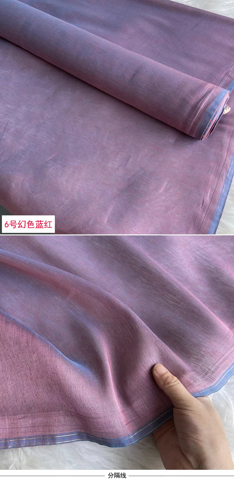 Mulberry Silk & Linen Blend Fabric by the Meter | 138cm Wide | 13 Momme