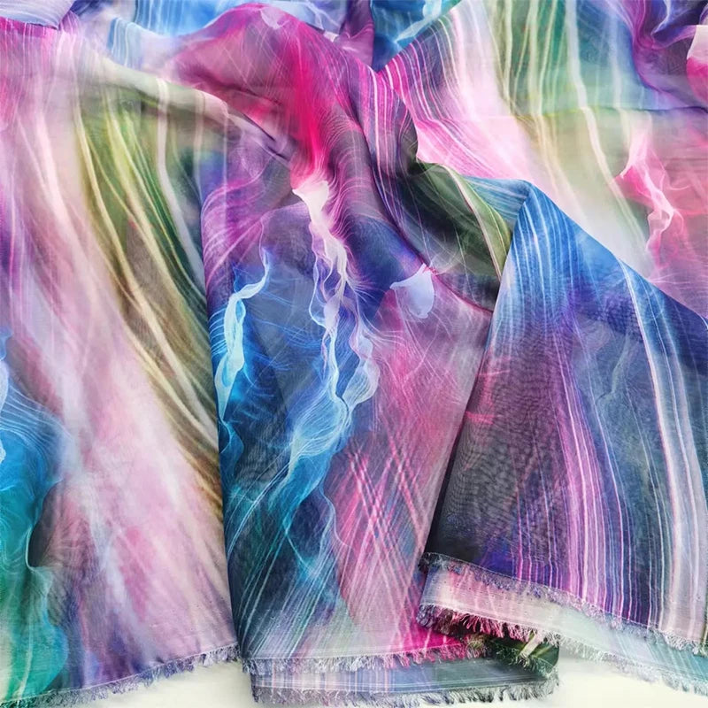 30D Gradient Chiffon Fabric – Semi-Sheer & Elegant | 150 cm Wide (59 in)