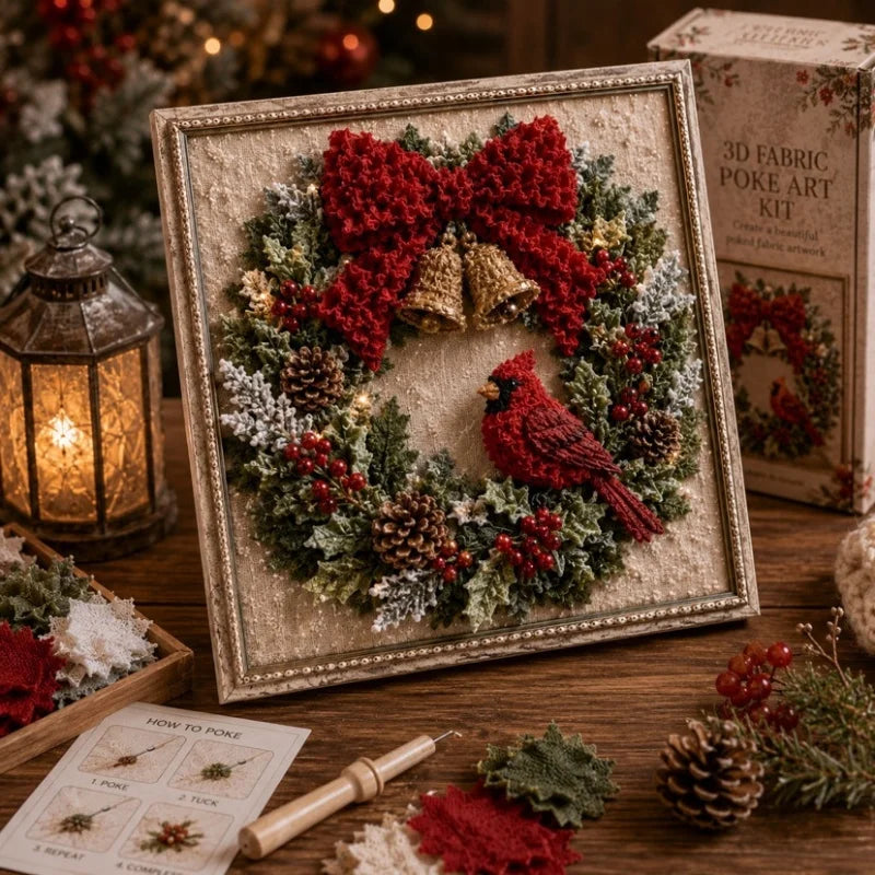 Kit de arte en tela 3D de Navidad – Decoración navideña DIY para adultos