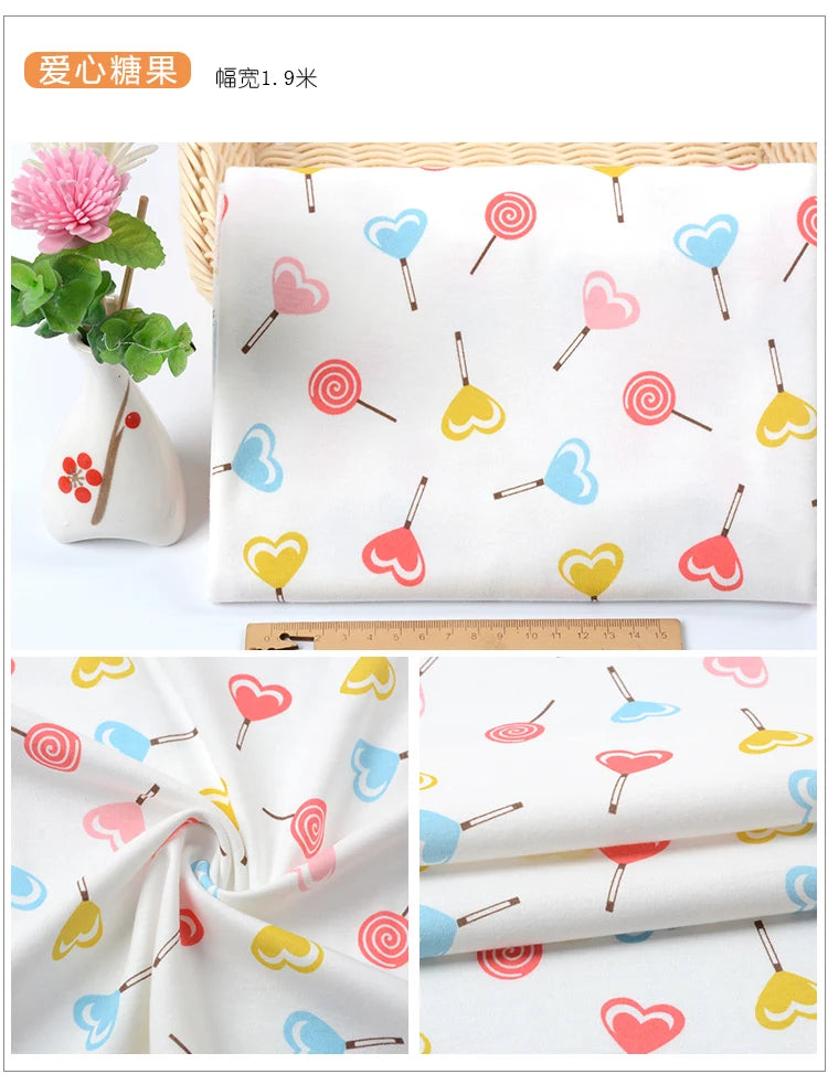 100% Cotton Knitted Print Fabric – 50×90 cm (19.7×35.4 in)