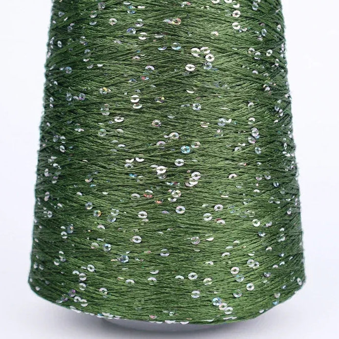 500G Glitter Fancy Yarn with Sequins – Hand Knitting & Crochet | 3mm Sequins | 25 Colors