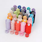 25-Piece Polyester Sewing Thread Set – 400 Yards Per Spool | Bobbins & Thread