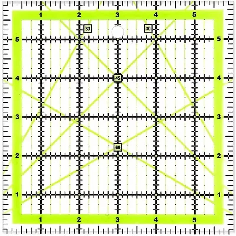 Acrylic Square Quilting Ruler with Non-Slip Rings (4 Sizes)