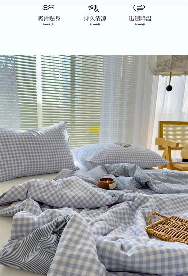 Nordic Style All-Season Cotton Comforter – Lightweight Soybean Fiber Duvet | Single, Double, Queen & King