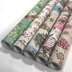 Retro Floral Print Self-Adhesive Linen Cotton Fabric Roll – 50x145cm | DIY Crafts, Jewelry Box & Furniture Repair