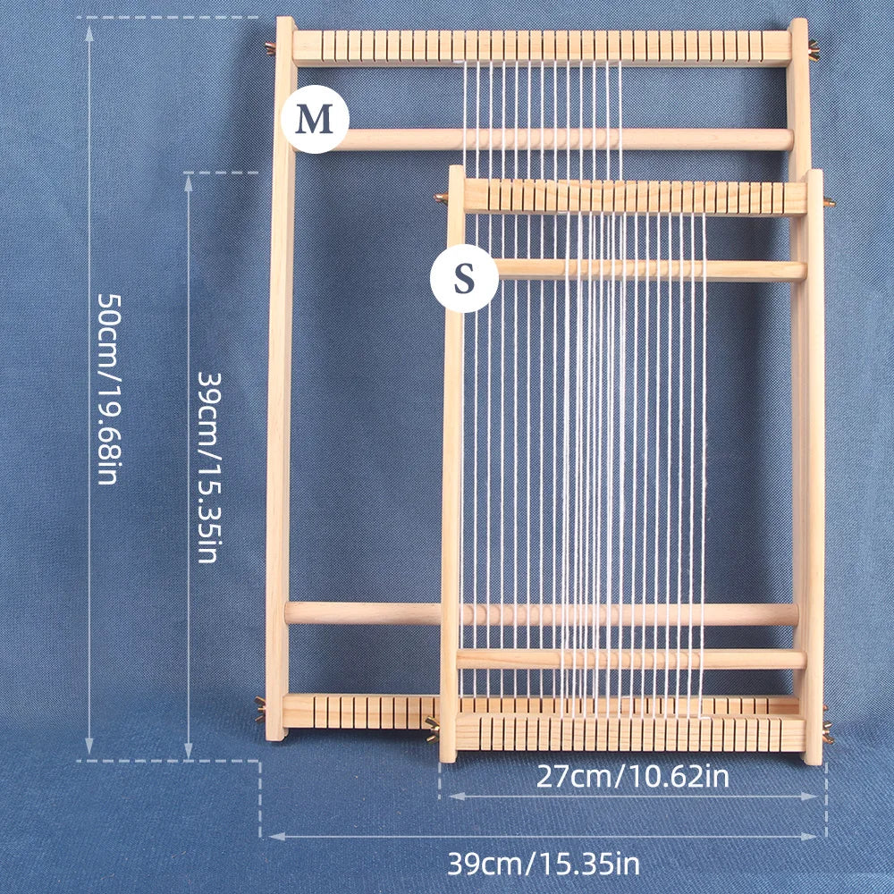 Wooden Weaving Loom Frame – Beechwood, 3 Sizes, Tapestry & Carpet Weaving Tool