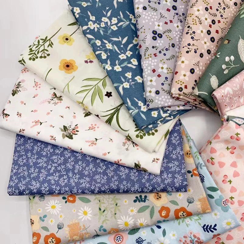 Floral Printed 100% Cotton Twill Fabric – 63" Wide, Sold by the Half Meter | Quilts, Bedding & DIY Sewing