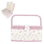 Vintage Sewing Basket Household Fabric Craft Thread Needle Storage Box Organizer