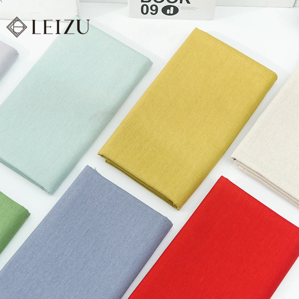 Faux Cotton Linen Solid Color Fabric – 135cm Wide, 195g/m² for Shirts, Curtains, Tablecloths & DIY