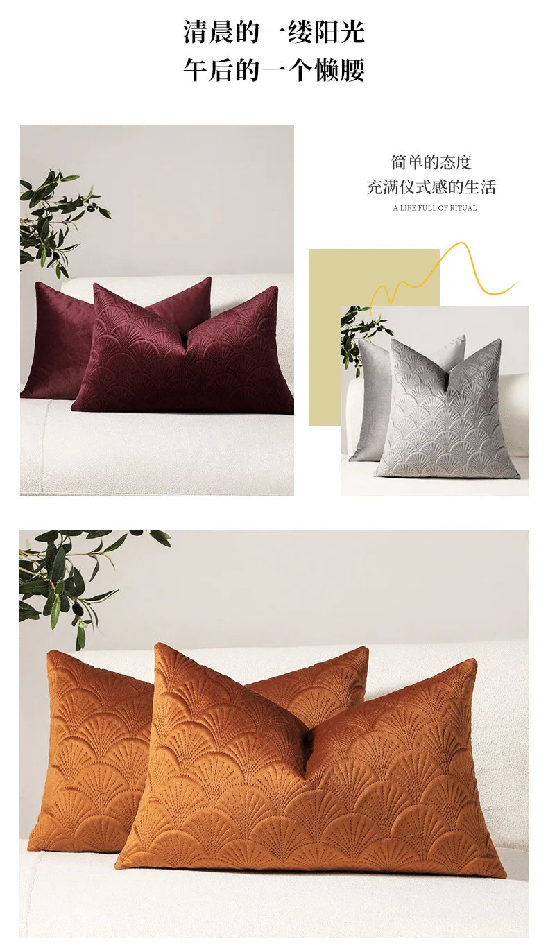 Retro Quilted Cushion Covers – Dutch Velvet, Light Luxury | 2-Piece Set | Sofa & Home Décor