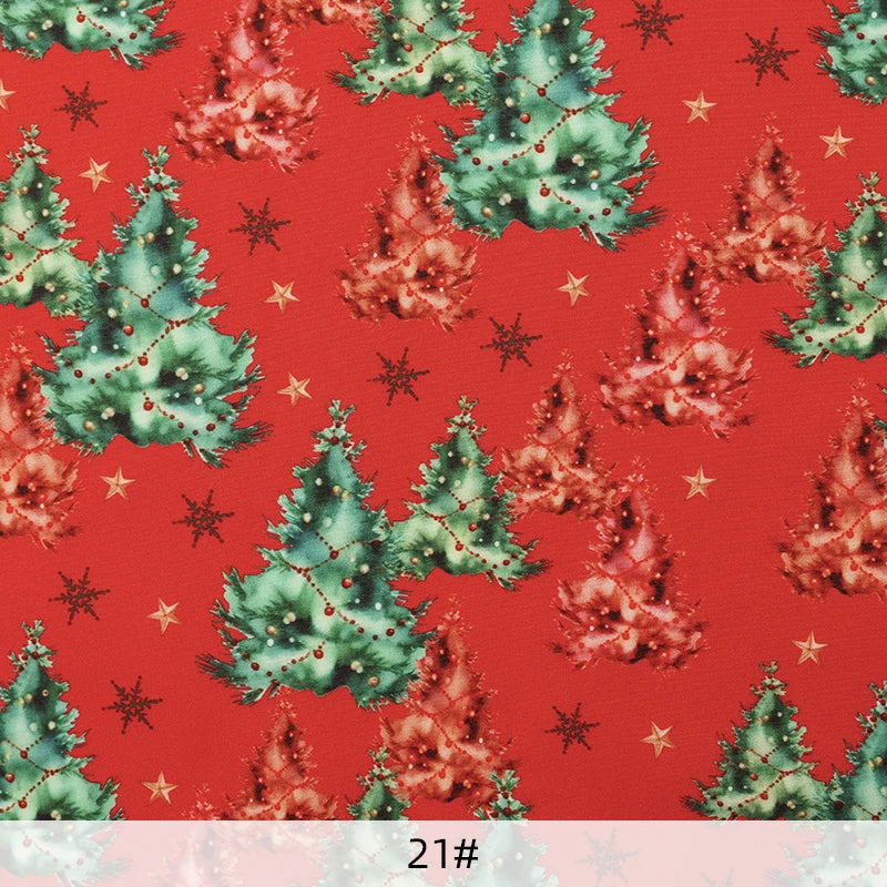 Tela estampada de pan de jengibre navideño y festivo – 100% poliéster, 150 cm de ancho