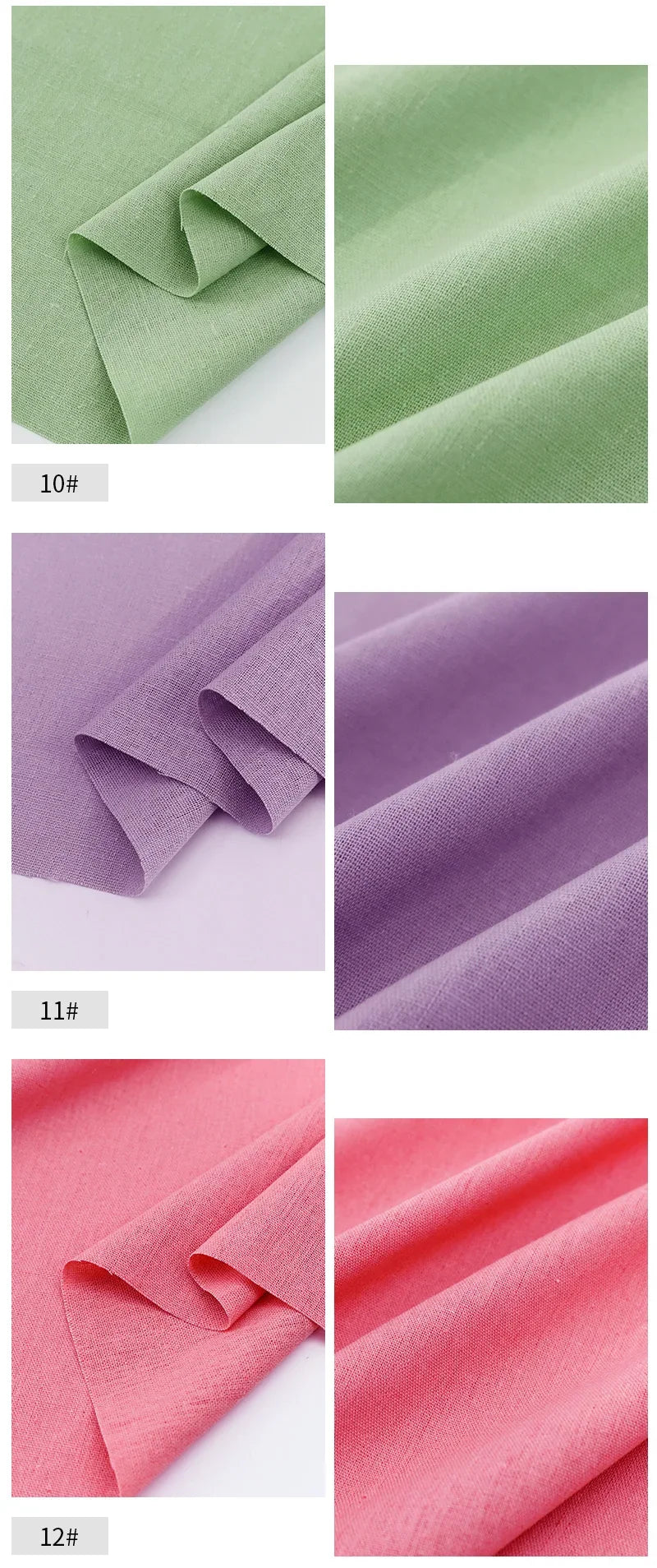 0.5m/1m/2m Pure Color Faux Cotton Linen Fabric Soft for DIY Clothing Curtain Storage Bag Home Textile Tablecloth Sewing Fabric
