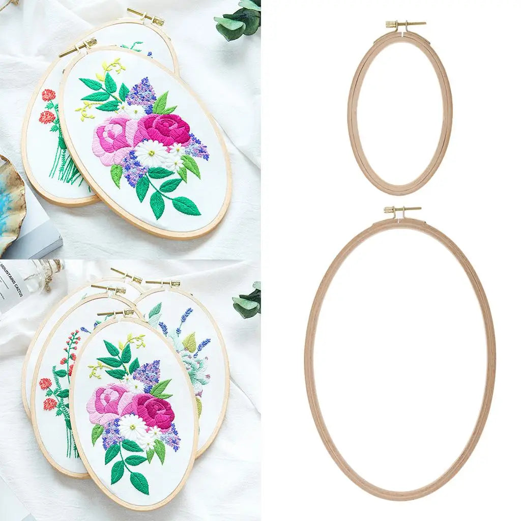 Oval Beech Wood Embroidery Hoops
