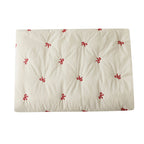 Tela de algodón acolchada con bordado de mariposa roja – 140×50cm | 15mm de espesor | Tela de costura para abrigos de niños