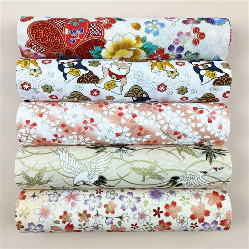 Cotton Print Fabric Bundle — 5 Precut Pieces (20×25cm / 8”×10”) | Doll Clothes, Quilting & Crafts