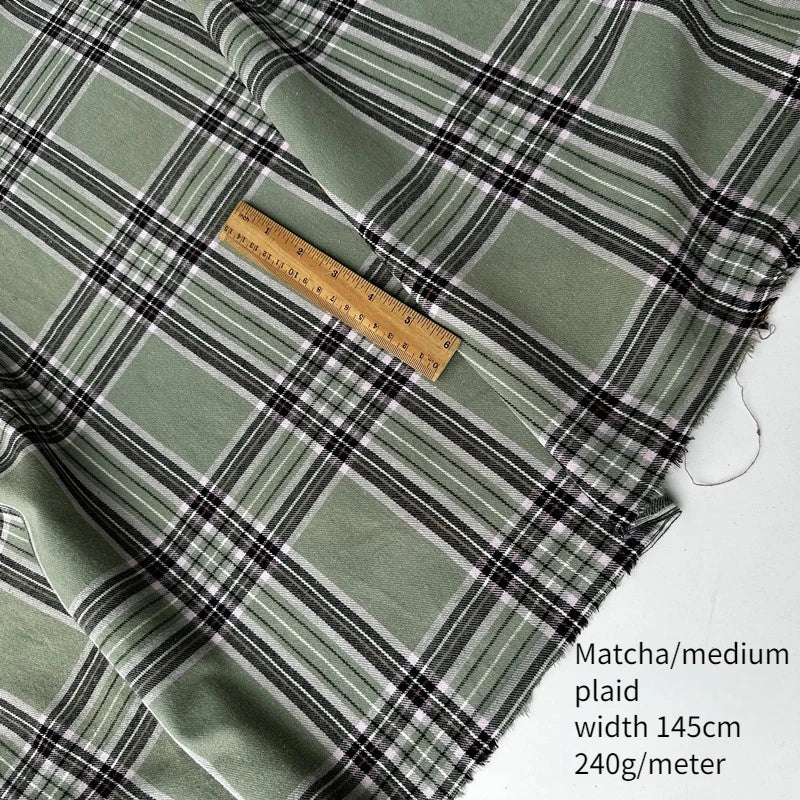 Brushed Plaid 100% Cotton Fabric – 145cm Wide, 250g/m for Shirts, Dresses, Coats & DIY