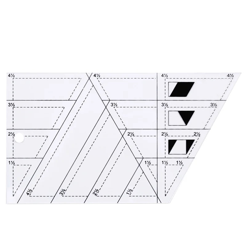 Acrylic Trapezoid Quilting Ruler & Patchwork Template – Clear Sewing Measuring Tool (4.5" × 8.25")