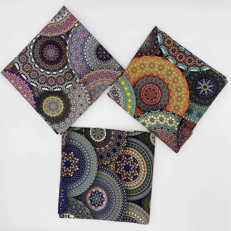 Mandala & Boho Print 100% Cotton Fabric – 110cm Wide | Bohemian DIY Sewing & Home Décor
