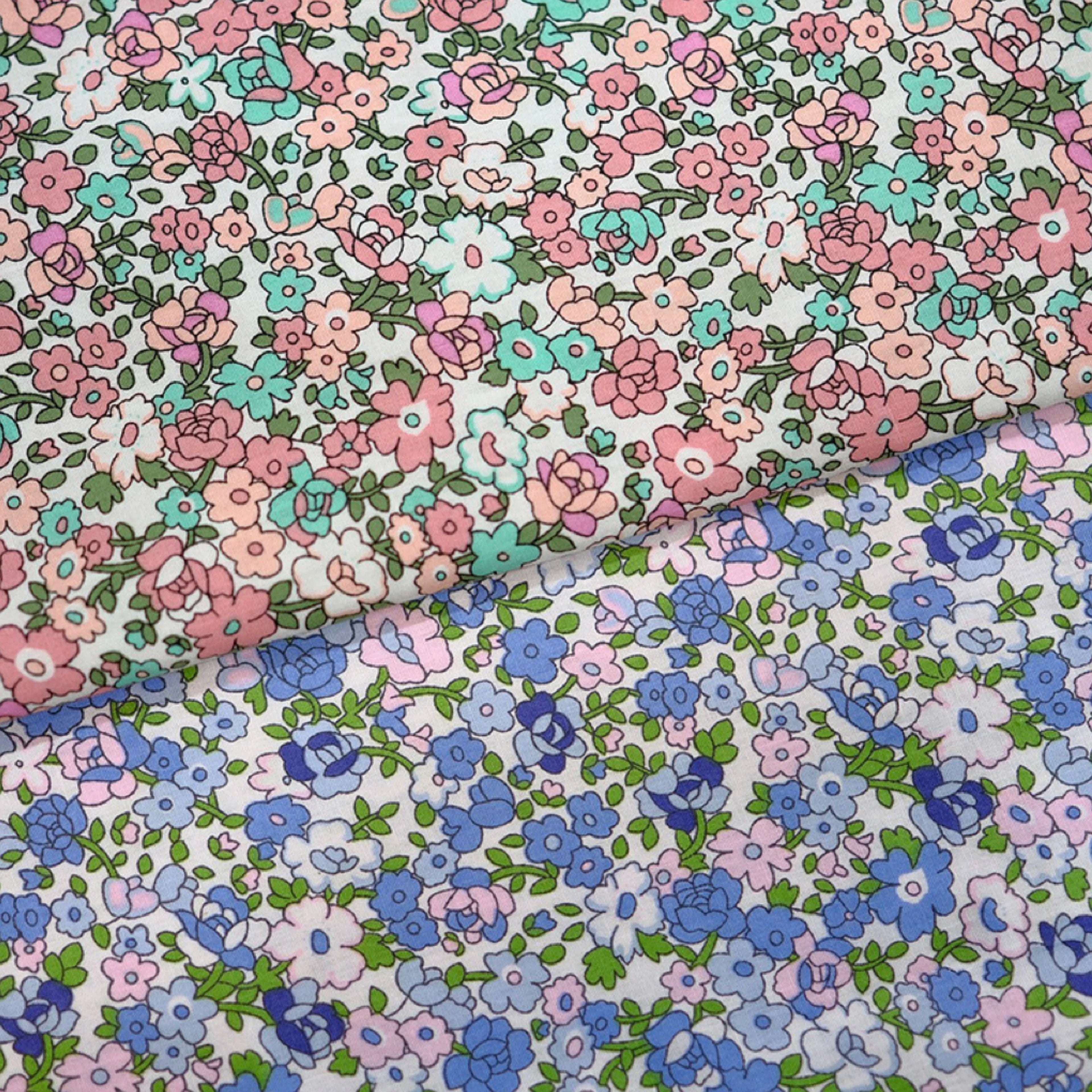 100% Cotton Poplin Fabric – Botanical Plant & Flower Print, 145cm Wide, Sold by 0.5m