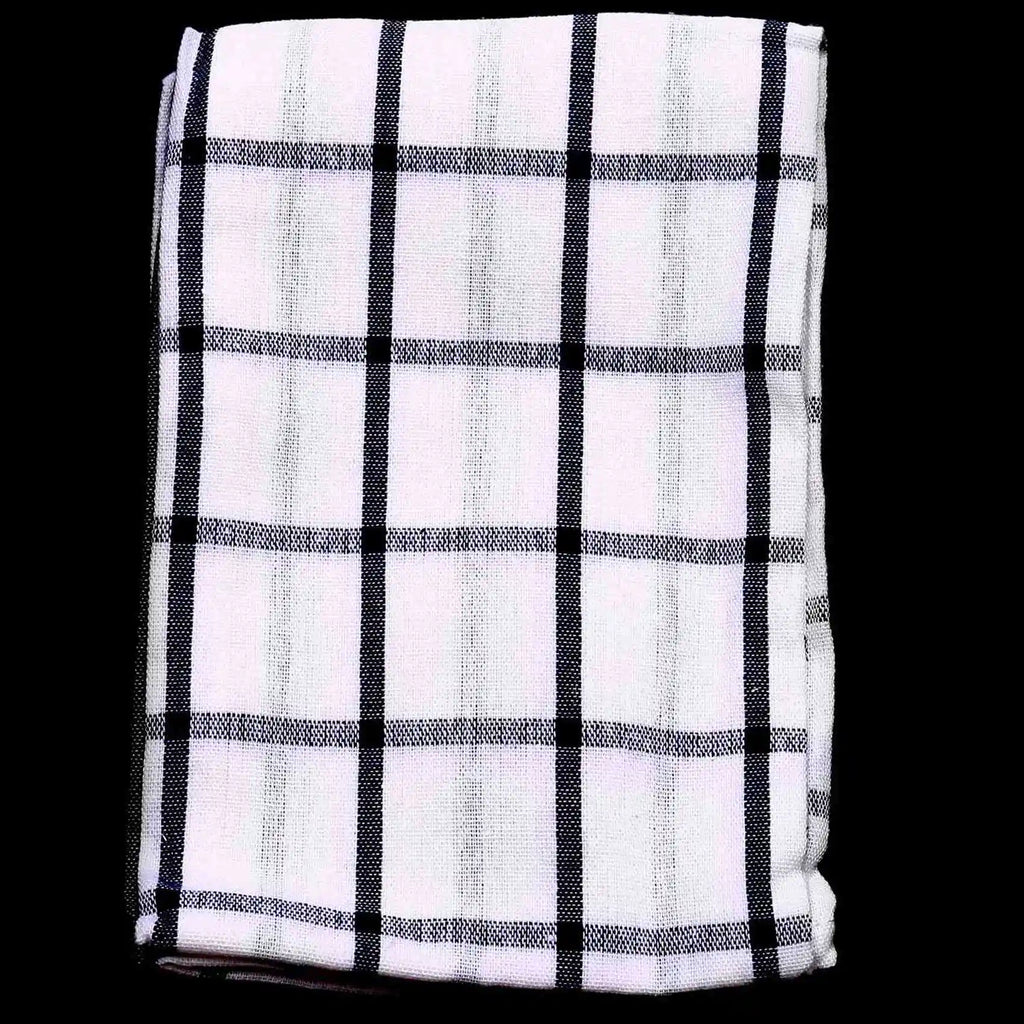 Blue & White Plaid Cotton Kitchen Towels – Set of 6 | 40x60cm Tea Towels & Dish Napkins