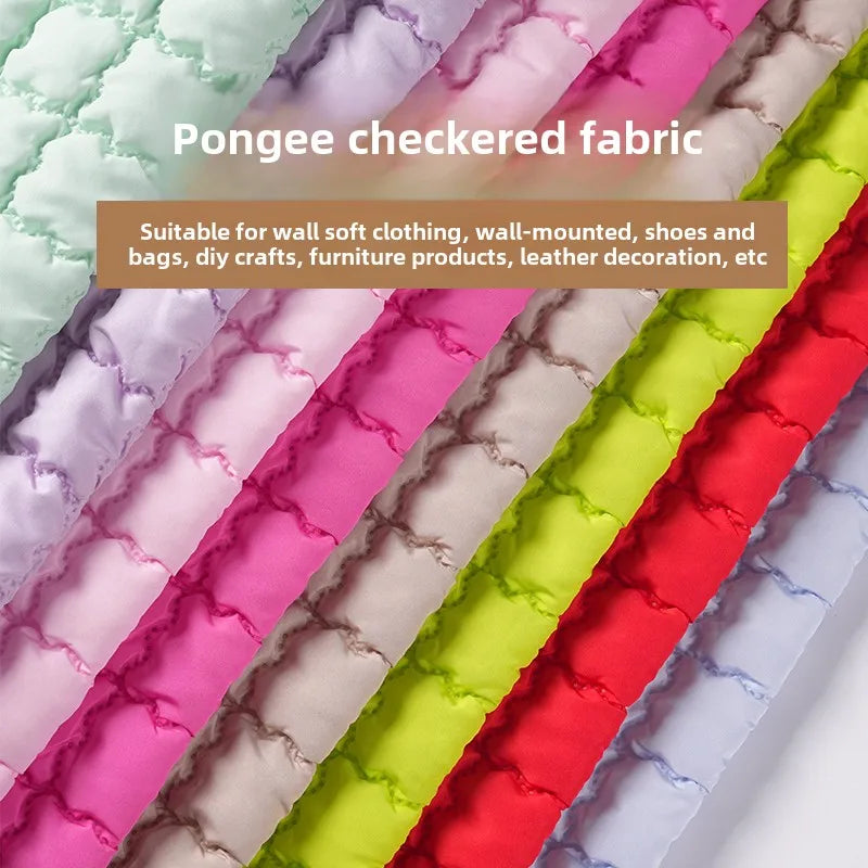 Quilted Bubble Grid Fabric by the Yard – 54" Wide Embossed Sewing Cloth