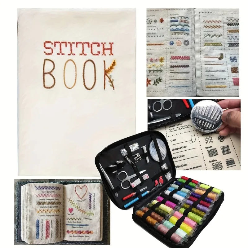Linen Embroidery Stitch Book – 86 or 106 Stitch Types, Modern Style DIY Kit