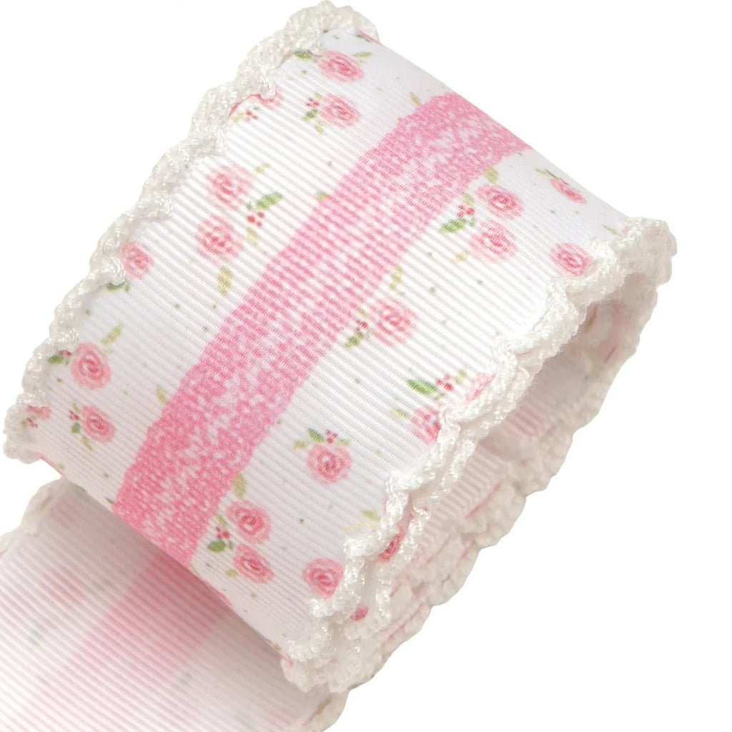 Moonstitched-Edge Printed Grosgrain Ribbon – 50-Yard Roll
