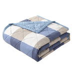 Plaid Summer Quilt - Lightweight Washed Cotton Feel Comforter