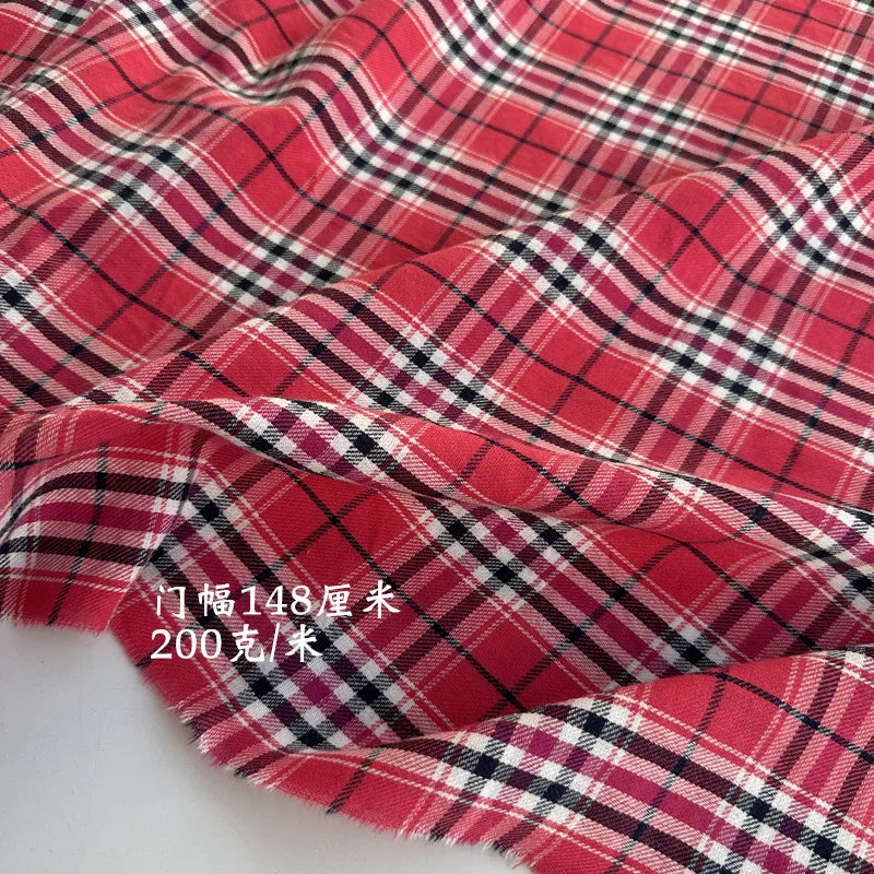 Brushed Plaid 100% Cotton Fabric – 145cm Wide, 250g/m for Shirts, Dresses, Coats & DIY