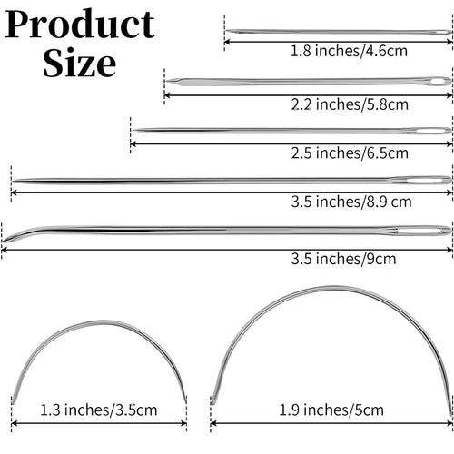 14-Piece Heavy Duty Hand Sewing Needle Kit — Leather, Upholstery & Curved Needles