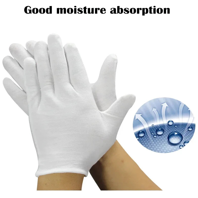 White Cotton Etiquette Gloves | Quilting, Jewelry, Waiter & Work Gloves