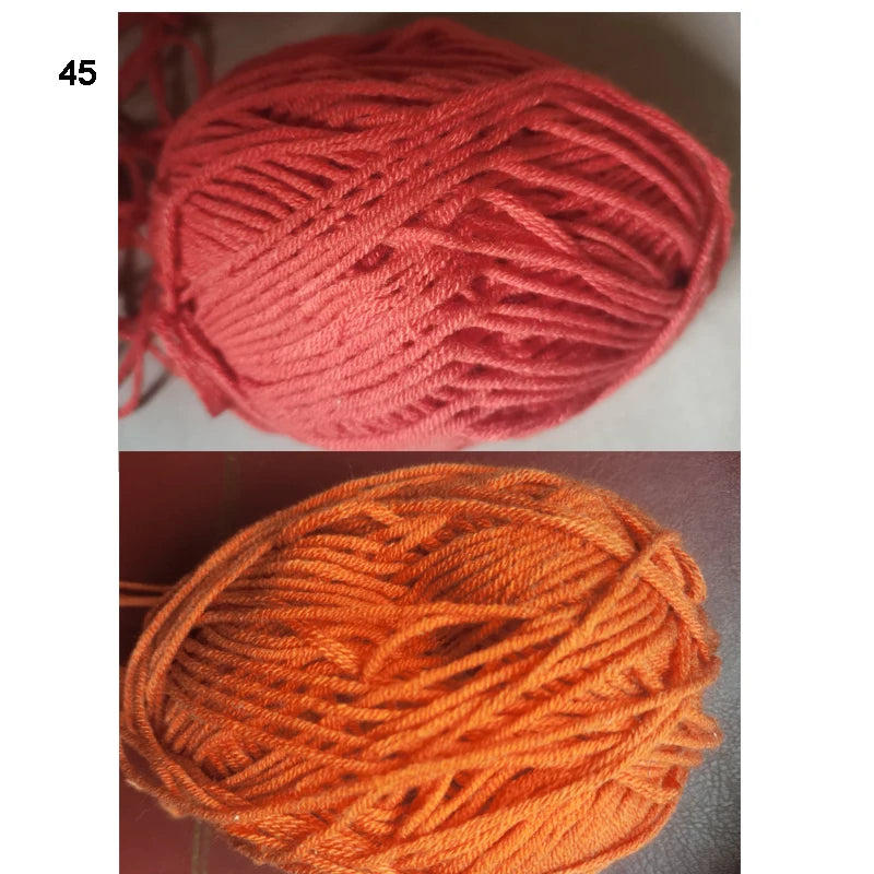 4-Ply Milk Cotton Knitting Yarn – 80% Cotton Blend | 40-50g Skein for Crochet, Sweaters & Amigurumi