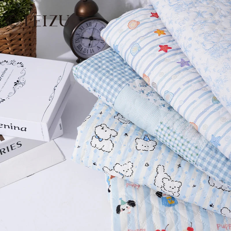 Cartoon Star & Moon Quilted Cotton Fabric – 145cm Wide, Autumn Winter Jacket & Bag Fabric