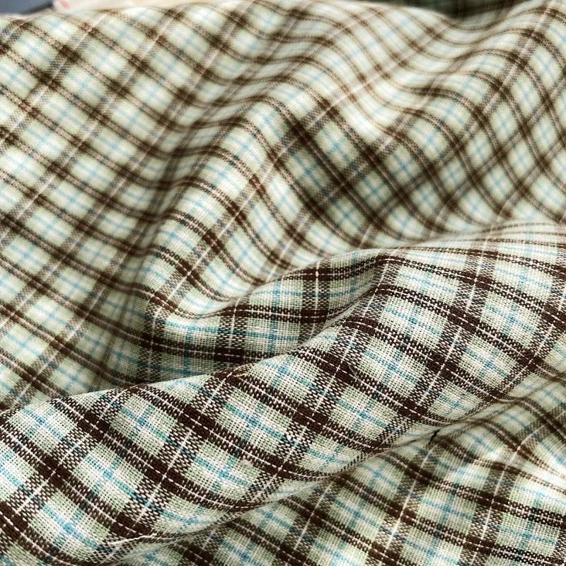 Classic Check Cotton Fabric – Soft & Breathable | 150cm Wide for Shirts, Cheongsam & DIY Sewing