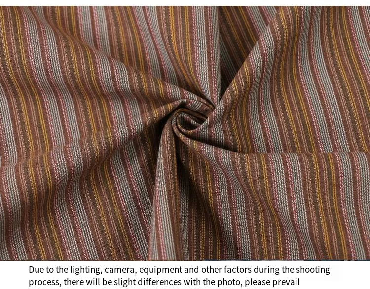 Yarn-Dyed Jacquard Striped Linen Cotton Fabric – 55" Wide, Sold by the Half Yard
