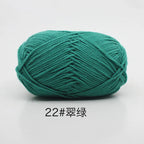 Hilo de algodón con leche de 4 cabos – 80% algodón, 20% fibra de leche | ~90 m (~98 yd) por madeja | Tejido a mano y a crochet