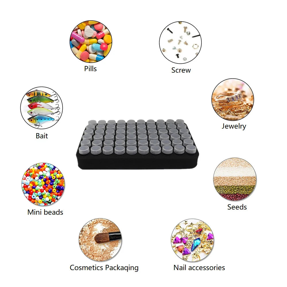 Kit de Pintura de Diamantes 5D DIY con 30 Botellas, Caja de Almacenamiento y Herramientas Multifuncionales para Pintura de Diamantes, Adecuado para Arte de Diamantes