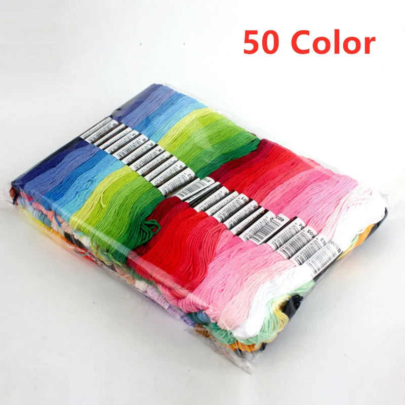 Cross Stitch Cotton Embroidery Floss Set – 8m Skeins, 6-Strand, 24 to 200 Colors, No Repeats
