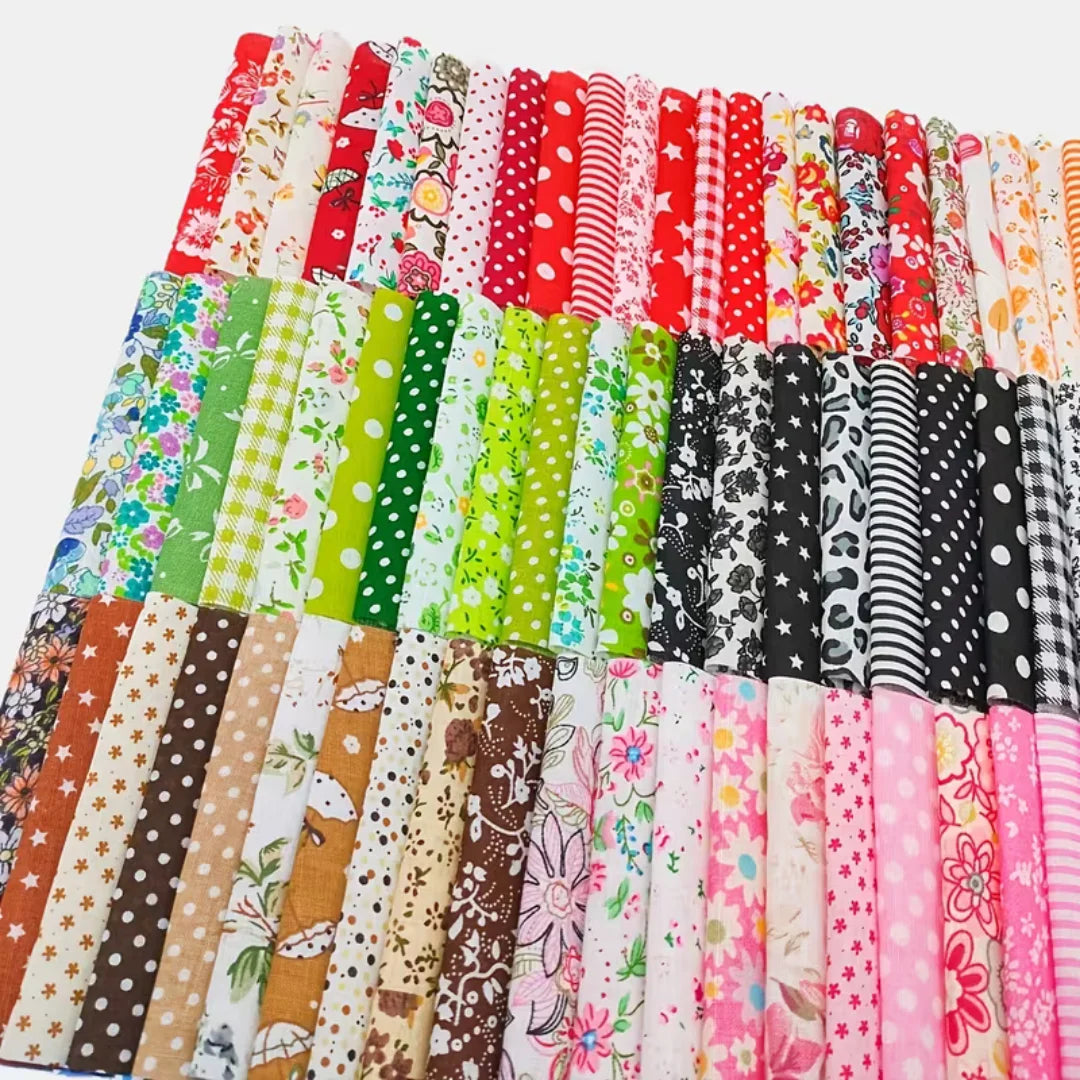150 Pcs Colorful Precut Fabric Squares – 4" x 4" (10x10cm) for Quilting, Patchwork & Scrapbooking