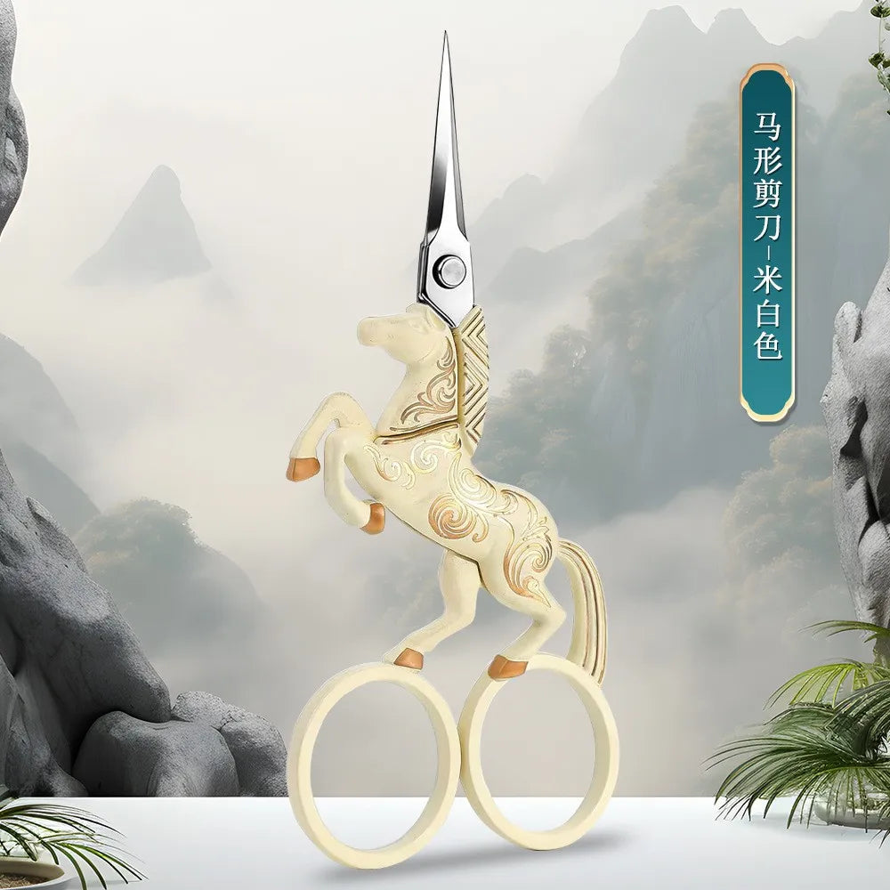 Vintage Horse-Shaped Embroidery Scissors – Stainless Steel, 5 Decorative Styles