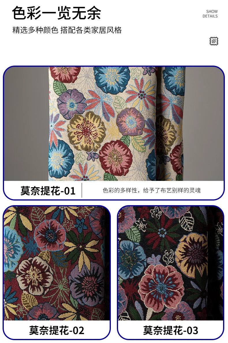 Monet Oil Painting Jacquard Fabric by the Meter | 146cm Wide | Home Décor & Sewing