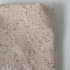 Tela de lino y algodón con estampado floral rosa – 140 cm de ancho | Corte a medida
