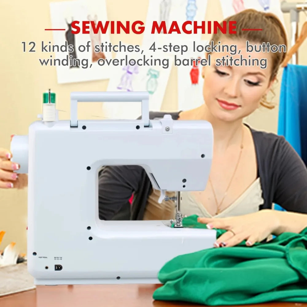 825 Semi-Auto Electric Sewing Machine – 12 Stitches, Beginner Friendly, All Fabrics