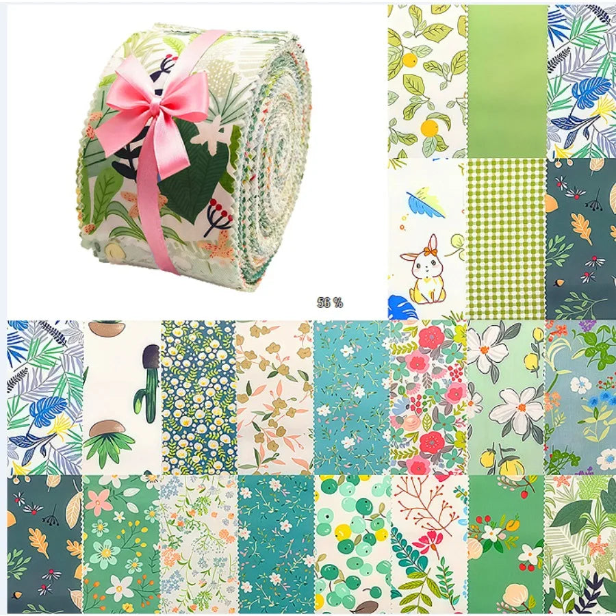 40 Precut Fabric Strips – 2.52" × 19.63" | Quilting & Sewing