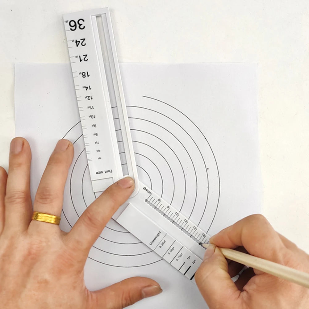 Regla plegable multifuncional para dibujo geométrico – Herramienta portátil de 0-30 cm para arcos, ángulos y líneas paralelas
