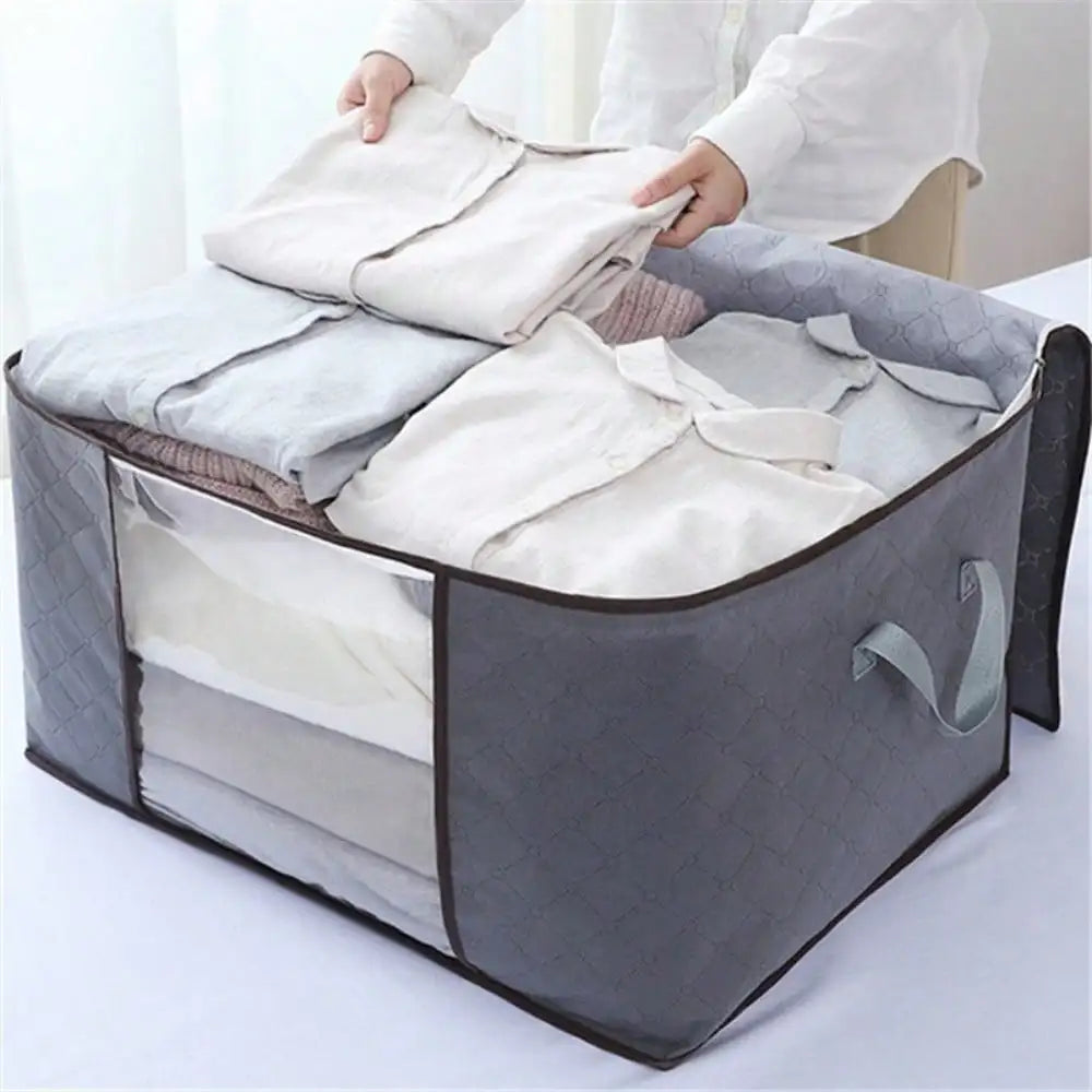 Large Quilted Storage Bag with Zipper – Foldable, Washable, for Quilts, Bedding & Clothing