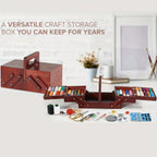 Wooden Expandable Sewing Box with Handle