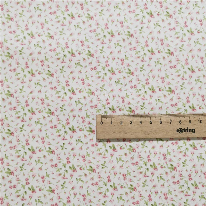 Small Floral Cotton Twill Fabric, Making Bedding, Handmade Pajamas Dress, Lining, 150x50cm, 2024