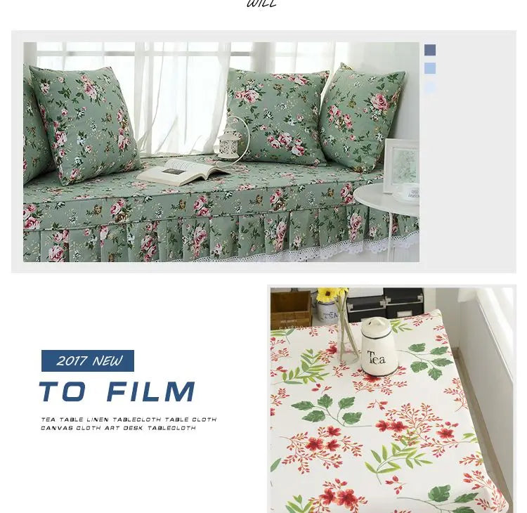Floral & Stripe Thickened Polyester Canvas Fabric – 150cm Wide, 390g/m | Sofas, Bags, Cushions & Home Décor